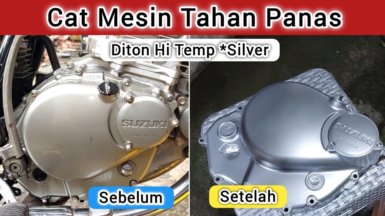 Repaint Blok Mesin Motor Tahan Panas Pakai Diton Hi Temp Silver