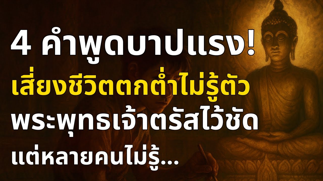 4 คำพูดที่บาปแรง! ที่เสี่ยงชีวิตตกต่ำโดยไม่รู้ตัว | พระพุทธเจ้าตรัสไว้ชัด แต่หลายคนไม่รู้