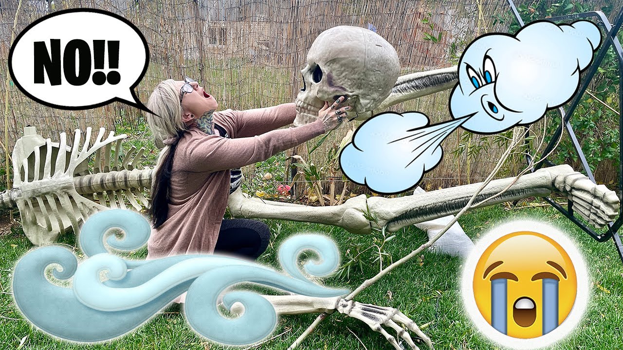 Windstorm VS. Halloween Decorations! Broken Props & Animatronics!