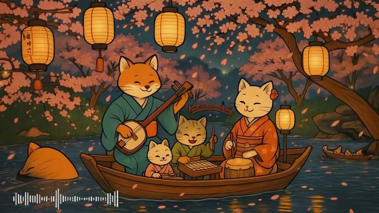 【和風BGM】Shamisen Japanese Festival &times; Evening Ambience &ndash; Night at the Shrine🏮
