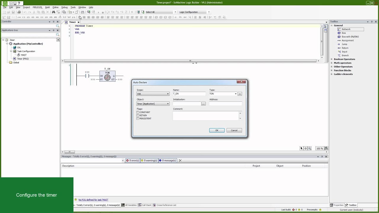 Tutorial SoMachine V4.1 - Timer Function Block