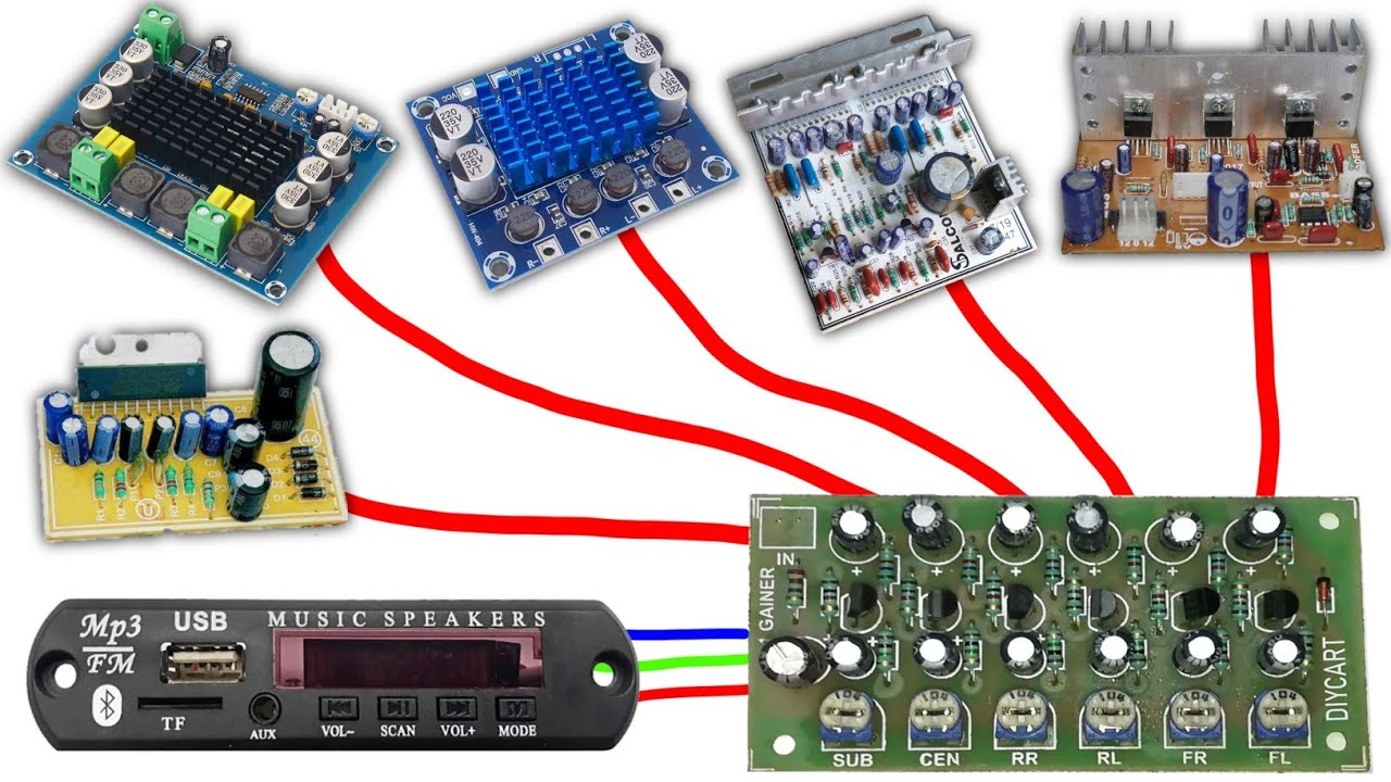 इस Audio Gainer वोर्ड से 6 Amplifier एक साथ चलाओ || How to Wiring audio gainer board at home