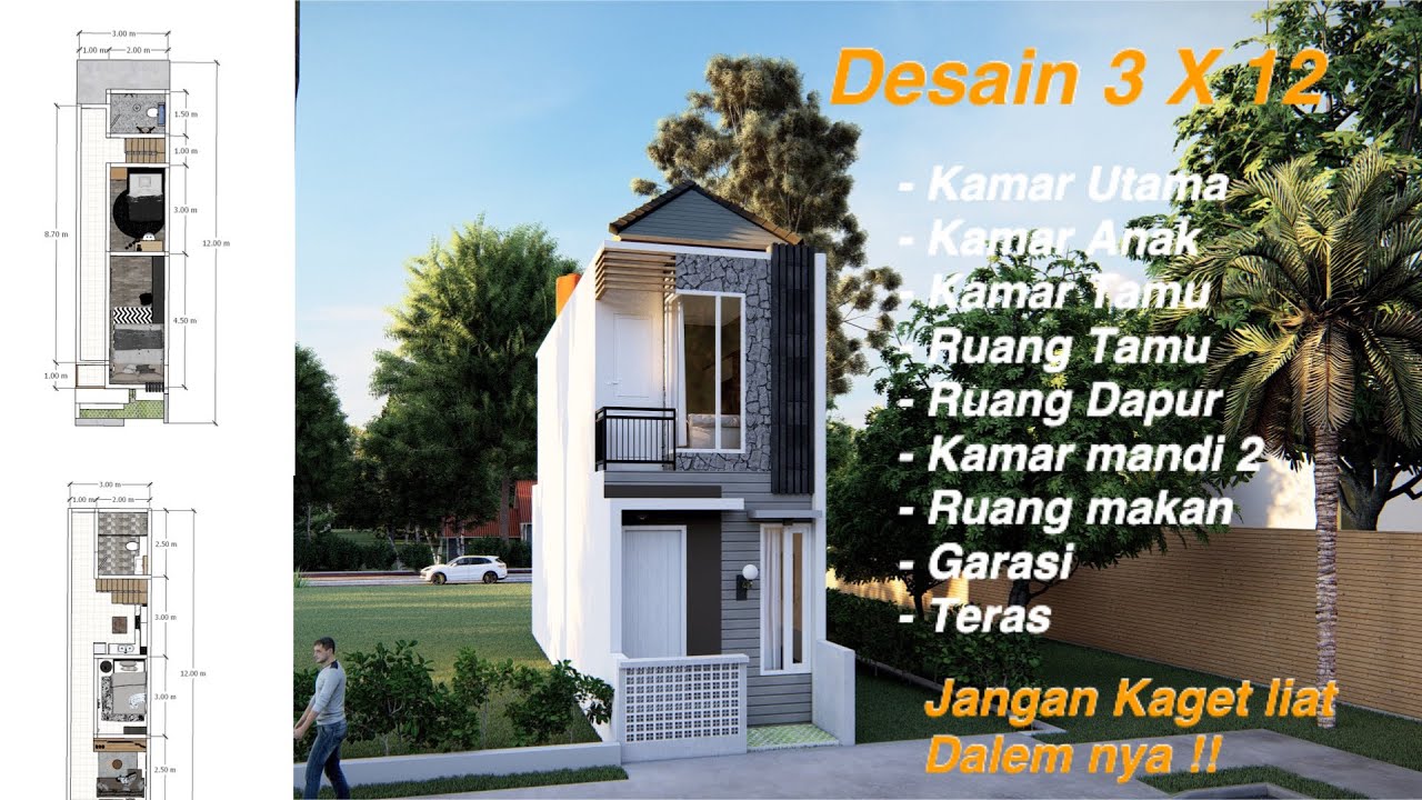 Renovasi rumah - 3x12 Lahan Se Kecil ini,Fasilitas bisa lengkap ?manfaatkan bisa 3 kamar tidur !!!