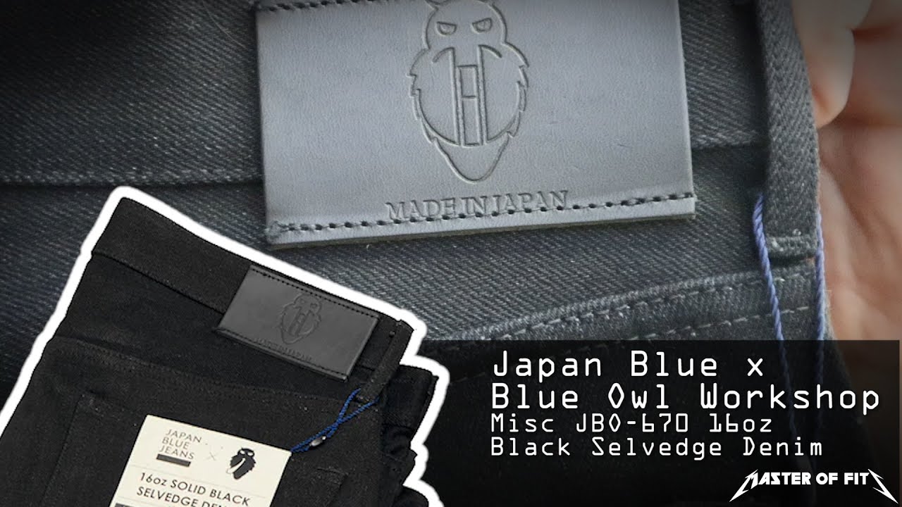 Japan Blue x Blue Owl Workshop JBO 670 16oz Black Selvedge Denim   High Tapered