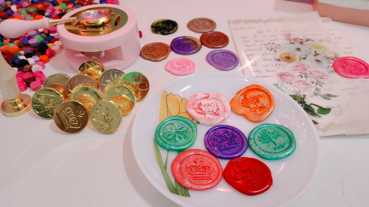 Wax seal stamp haul /sealing wax ASMR / sealing wax beads