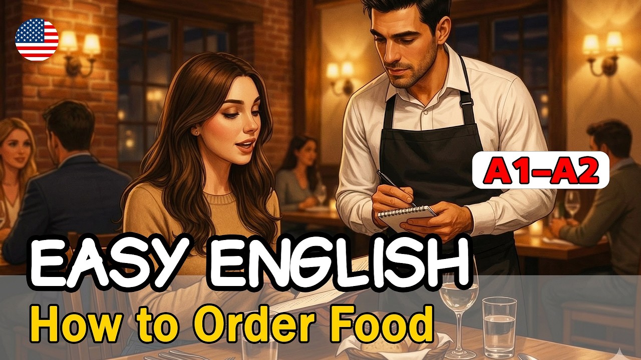 How to Order Food in English | Easy English Conversation Practice | Beginner Level (A1–A2)