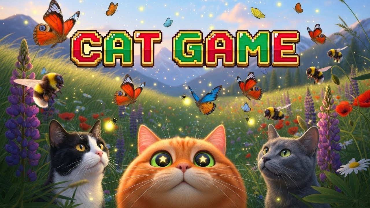 Stimulating CAT TV✨ Fireflies & Butterflies 🦋 Calm Visual Stimulation for Anxiety Relief 🐾Cat Games