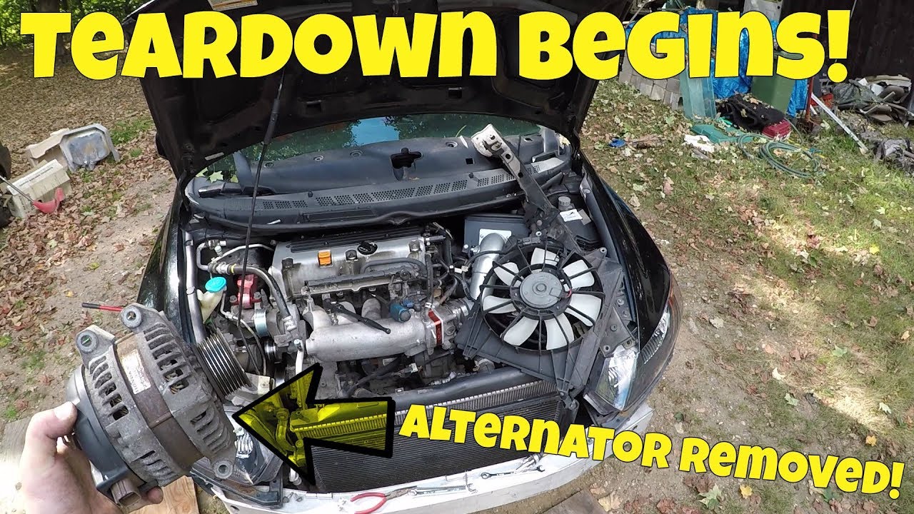 Снятие и замена генератора Honda Civic Si своими руками (Civic Si K20z3 2006-2011 гг.)
