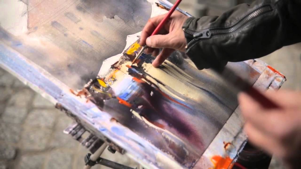 New watercolour painting download demo by Alvaro Castagnet - Rainy Day in Berlin