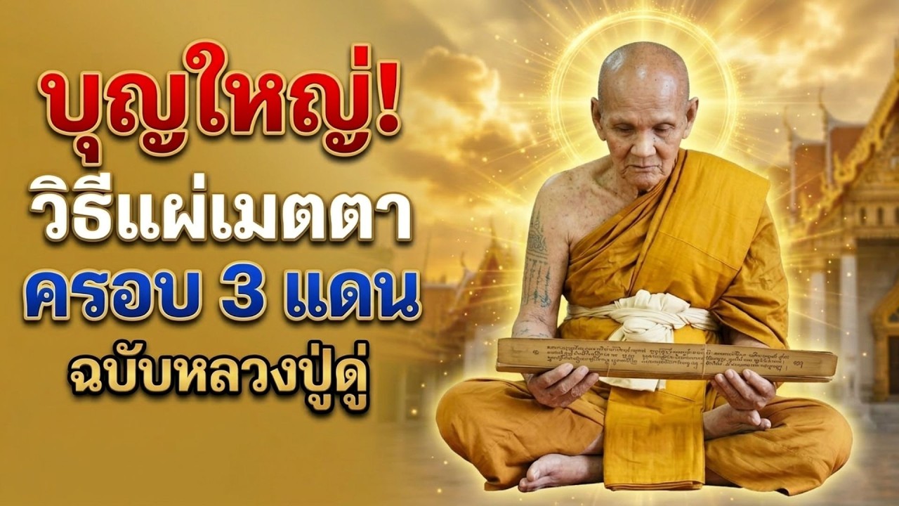วิธีแผ่เมตตาสามแดน หลวงปู่ดู่ อานิสงส์แรง ใจสงบ พ้นทุกข์  #หลวงปู่ดู่ #แผ่เมตตา #สวดมนต์ก่อนนอน