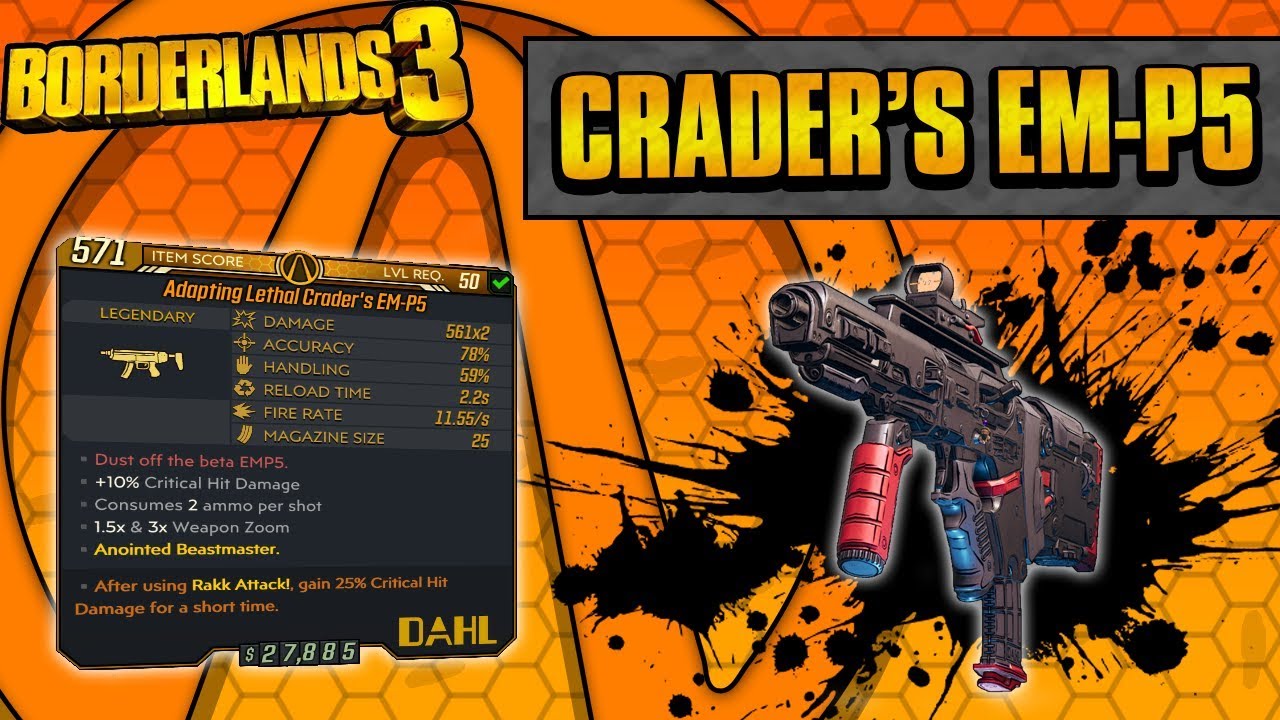 Borderlands 3 | Crader's EM-P5 Legendary Weapon Guide (Shreds Mayhem 4!)