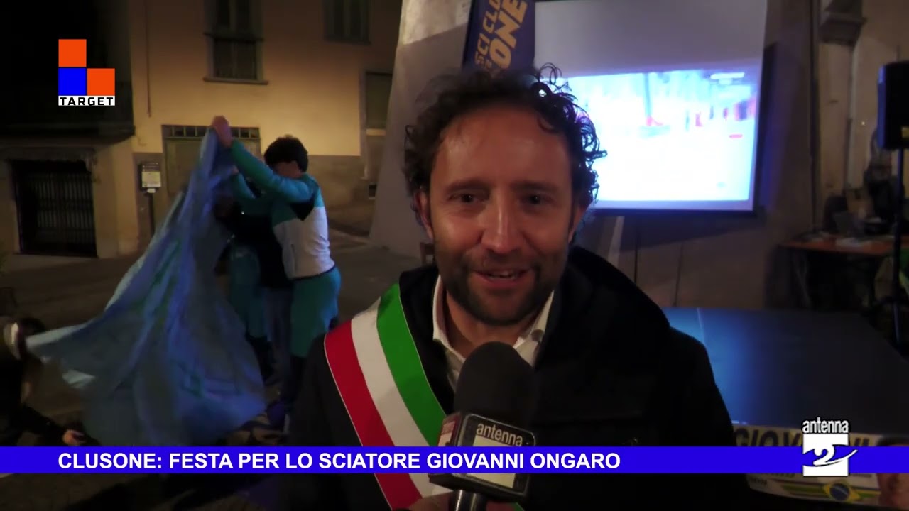 Clusone: festa per lo sciatore Giovanni Ongaro