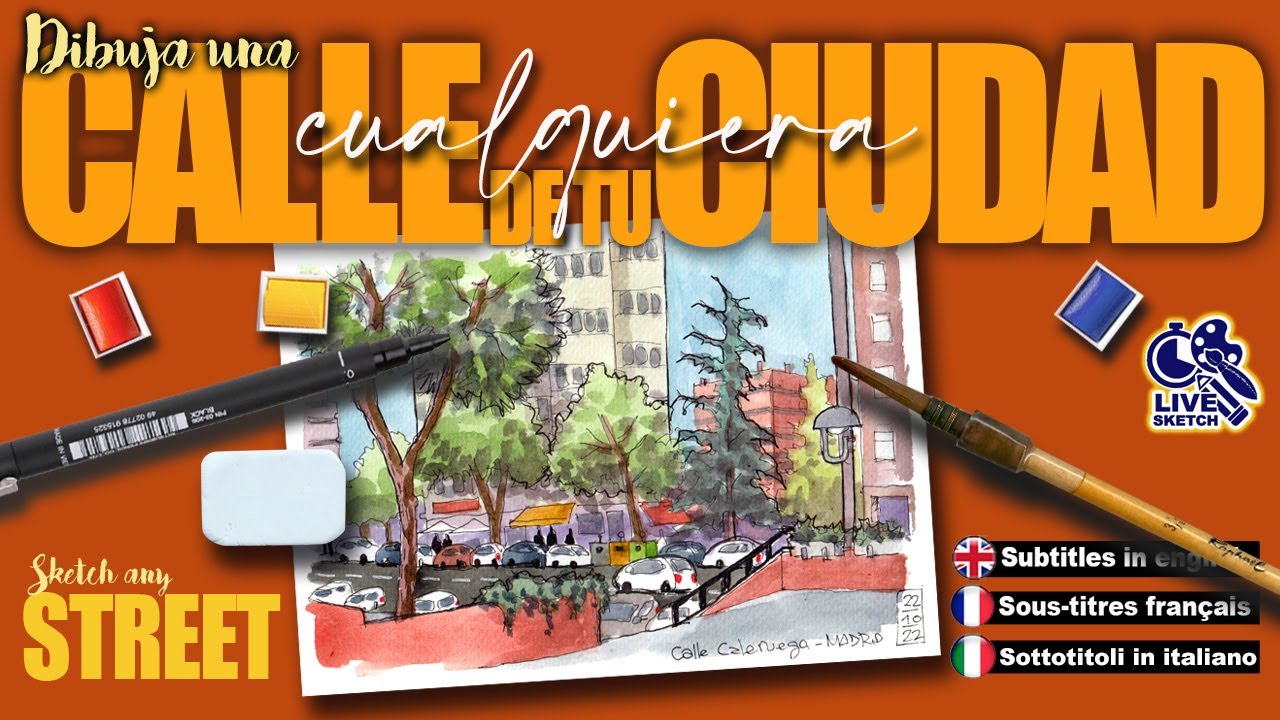 Dibuja🎨 una calle🏠 cualquiera de tu ciudad, descubre cómo, paso a paso. Sketch ANY st. @ your city.