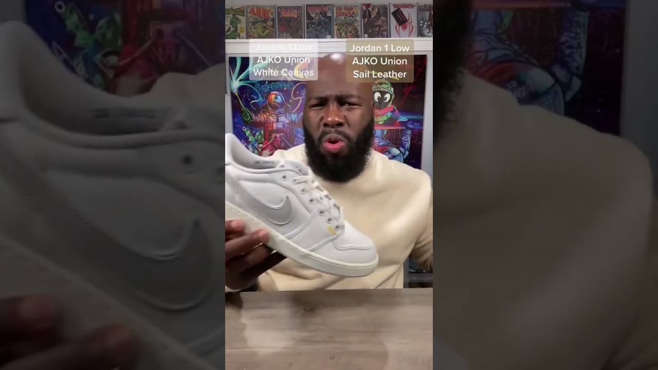 Jordan 1 Low AJKO Union White Canvas VS Sail Leather 