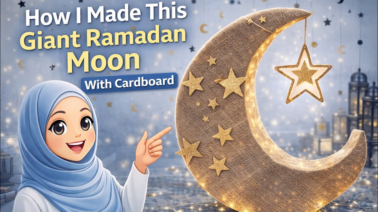 HOW TO MAKE BIG RAMADAN MOON WITHOUT HOLDER|DIY moon without Holder | DIY tricks | Ramadan DIY IDEAS