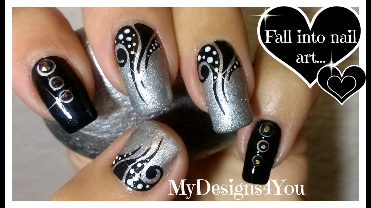 Nail Art: Tattoo, Black and Silver Nails ♥ Diseño de Uñas Efecto Tatuaje