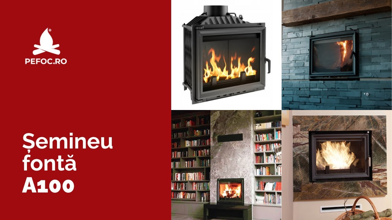 Cel mai ieftin focar semineu pe lemne din fonta 🔥 Model cu deschidere sticla mare A100