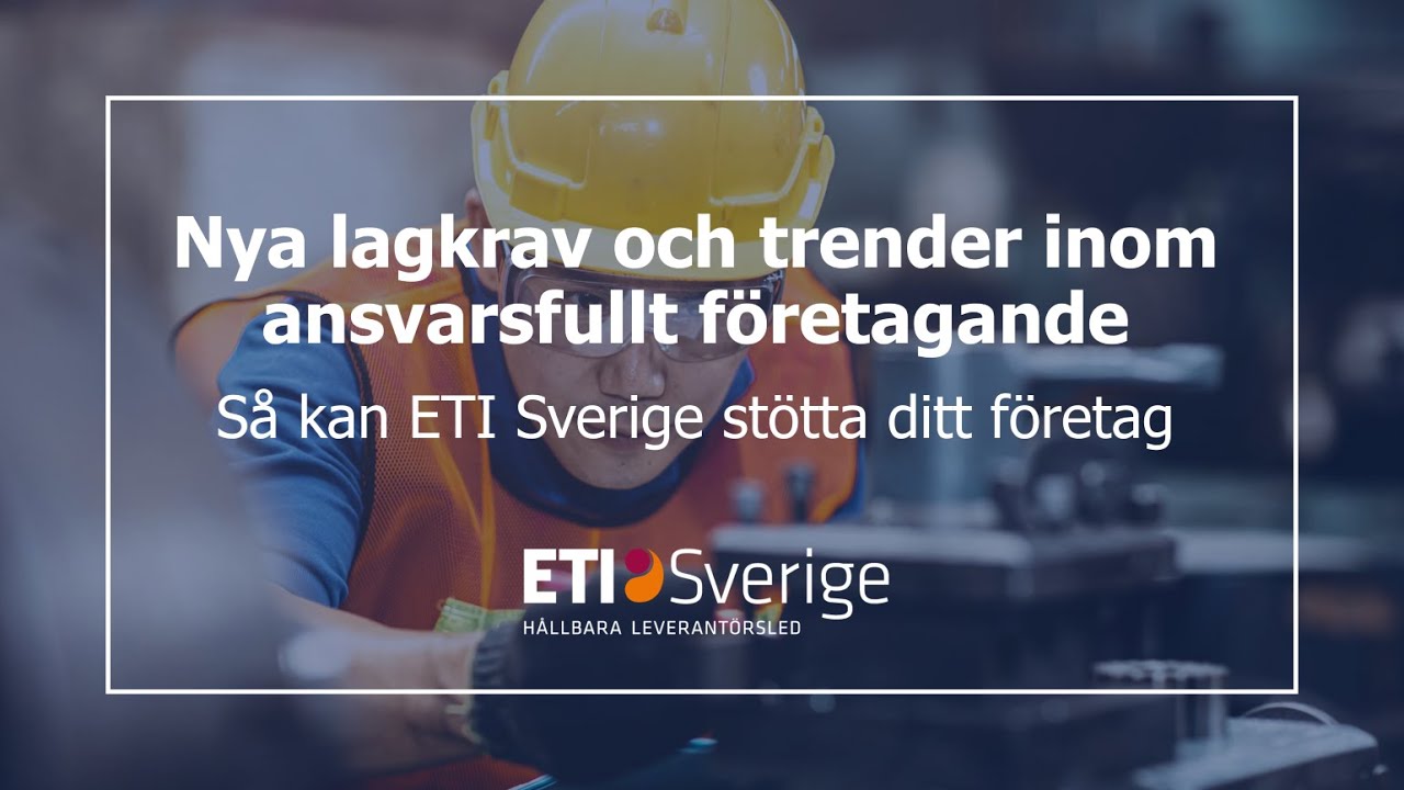 Nya lagkrav och trender inom ansvarsfullt företagande – så kan ETI Sverige stötta ditt företag