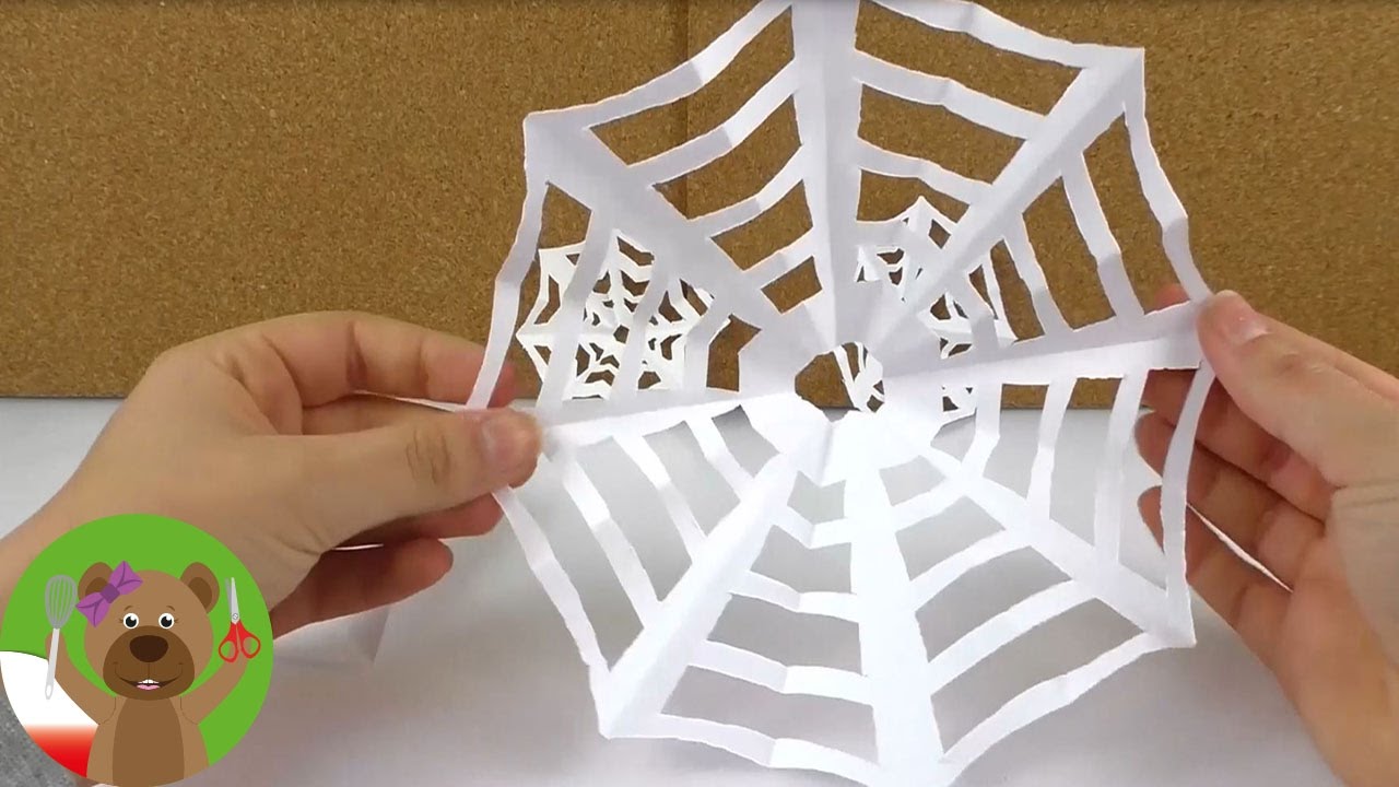Wycinanki dla dzieci | pajęczyny z papieru | Halloweenowe pomysły dla dzieci