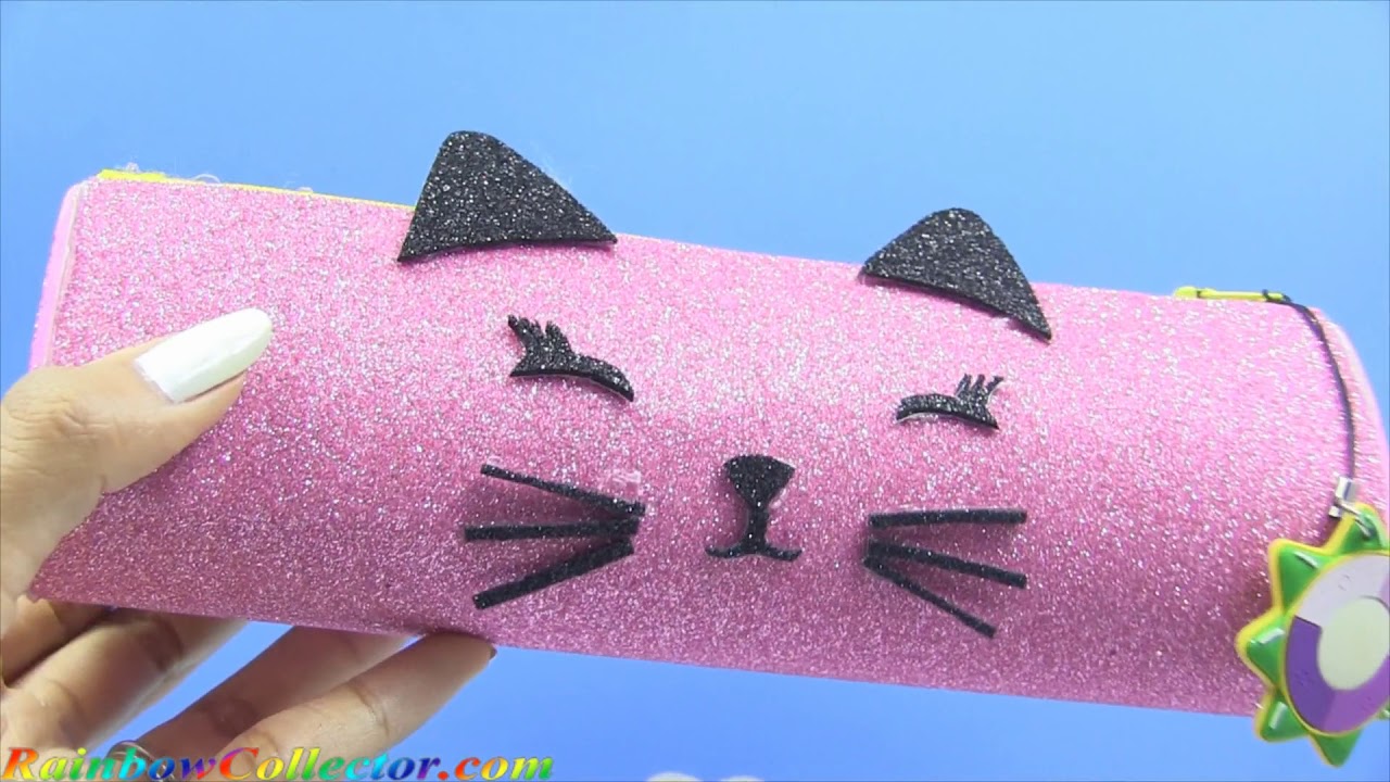 DIY PENCIL CASE + PENCIL HOLDER PAINT + PAINT PALETTE by Rainbow Collector