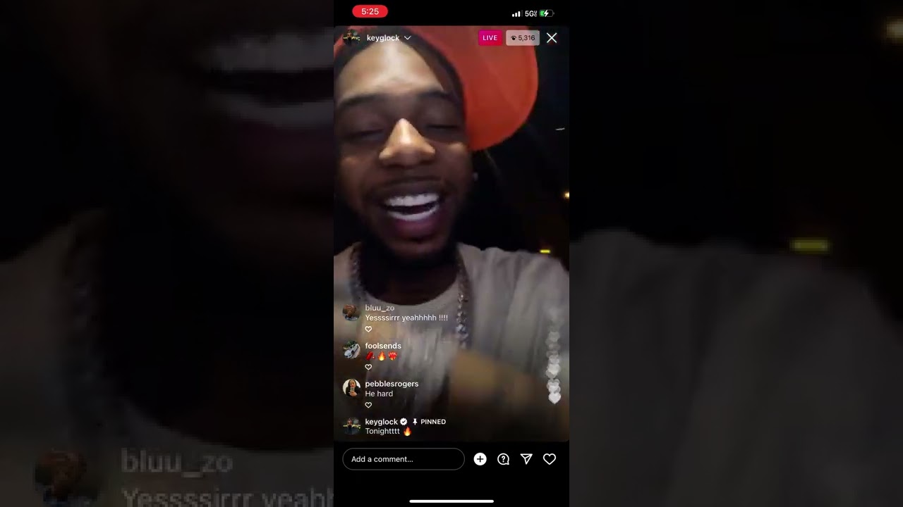 Key Glock Instagram Live previewing Yellow Tape 2 Deluxe
