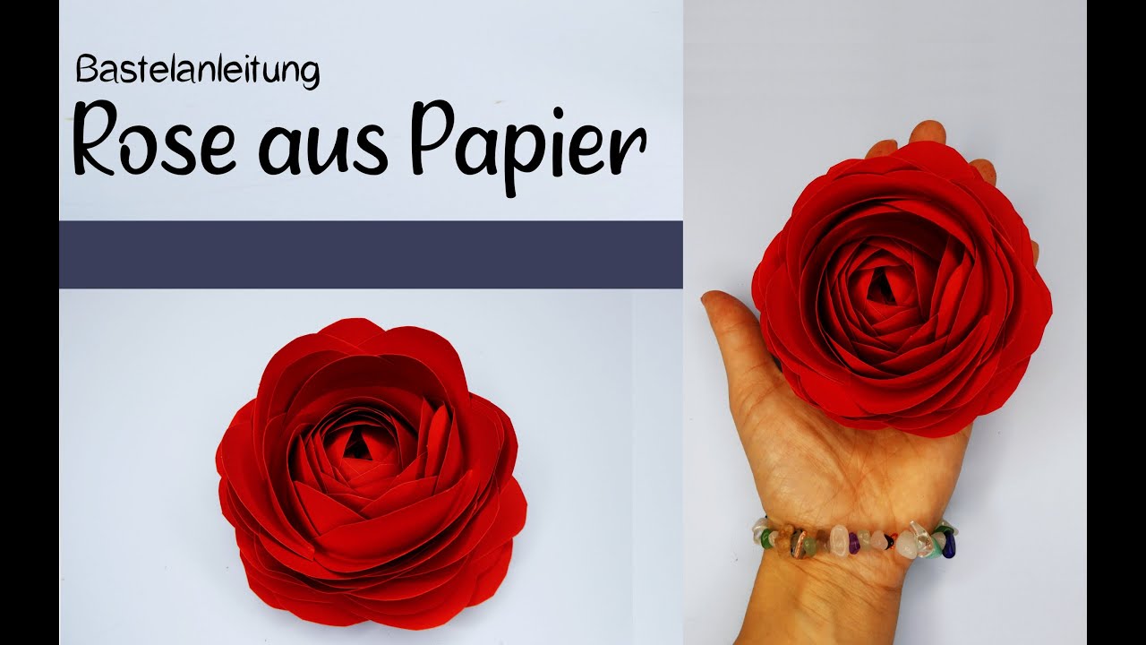 Blume aus Papier basteln | Rose falten aus Papier | Basteln mit Kindern | Muttertagsgeschenk