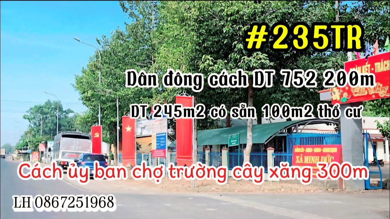 (42) #235TR | Đất Đẹp Giá Rẻ dân đôngCách đường DT 752 chỉ 200m @bdsbinhphuoc LH 0867251968