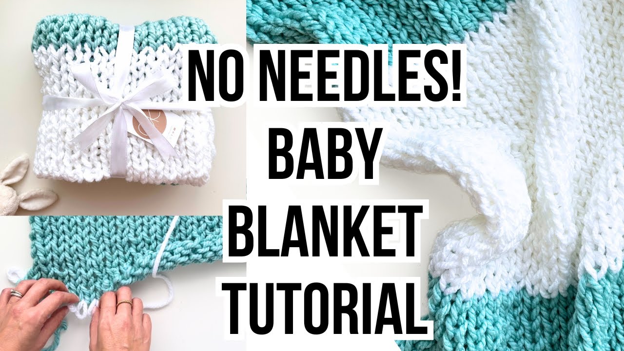 HOW TO FINGER KNIT A BABY BLANKET | No Needles - Anyone can do this project!