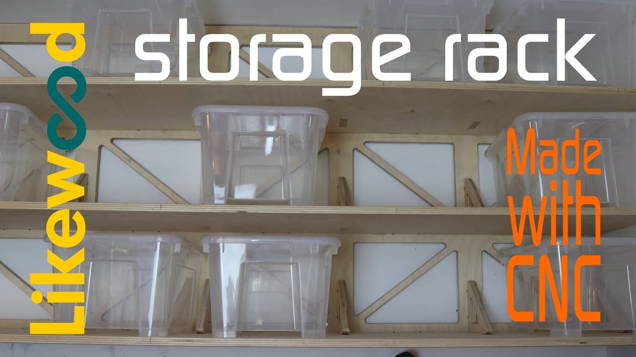 Storage rack for 15 transparent ikea boxes | made with CNC