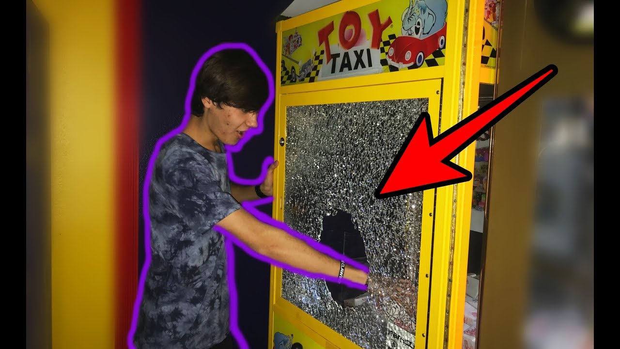 BROKE INTO A CLAW MACHINE **SHATTERED THE GLASS** | JOYSTICK
