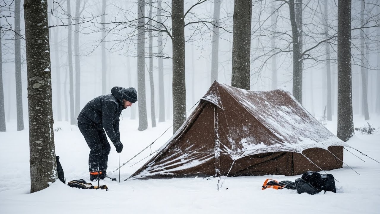 Surviving a −71°C Blizzard | Extreme Hot Tent Winter Life