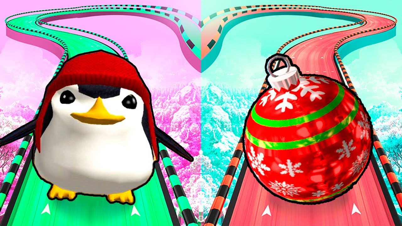 Which Winter Ball is the Best in Going Balls?The PENGUIN Ball vs The XMAS Ball! Update Race-888