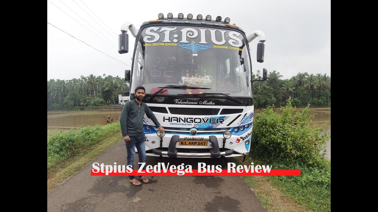 St Pius Travels Zedvega Tourtist Bus Review #Drive n eatz  # kerala tourist Bus# Review#