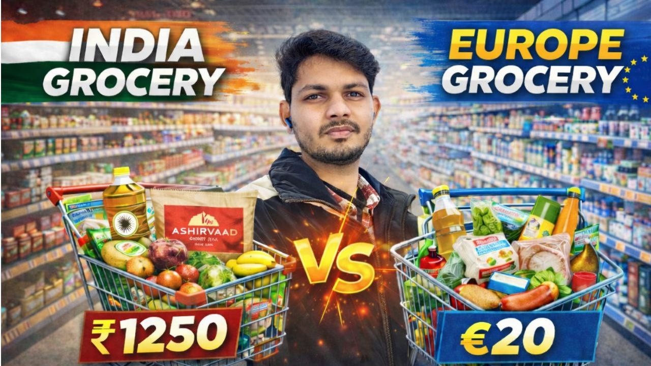 First Vlog in Europe | Groceries Shopping  | Indian Truck Driver