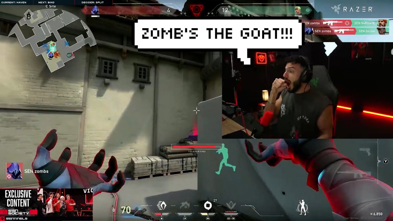 Zombs Still Got It (Clutches 1v3 Against Sentinels)