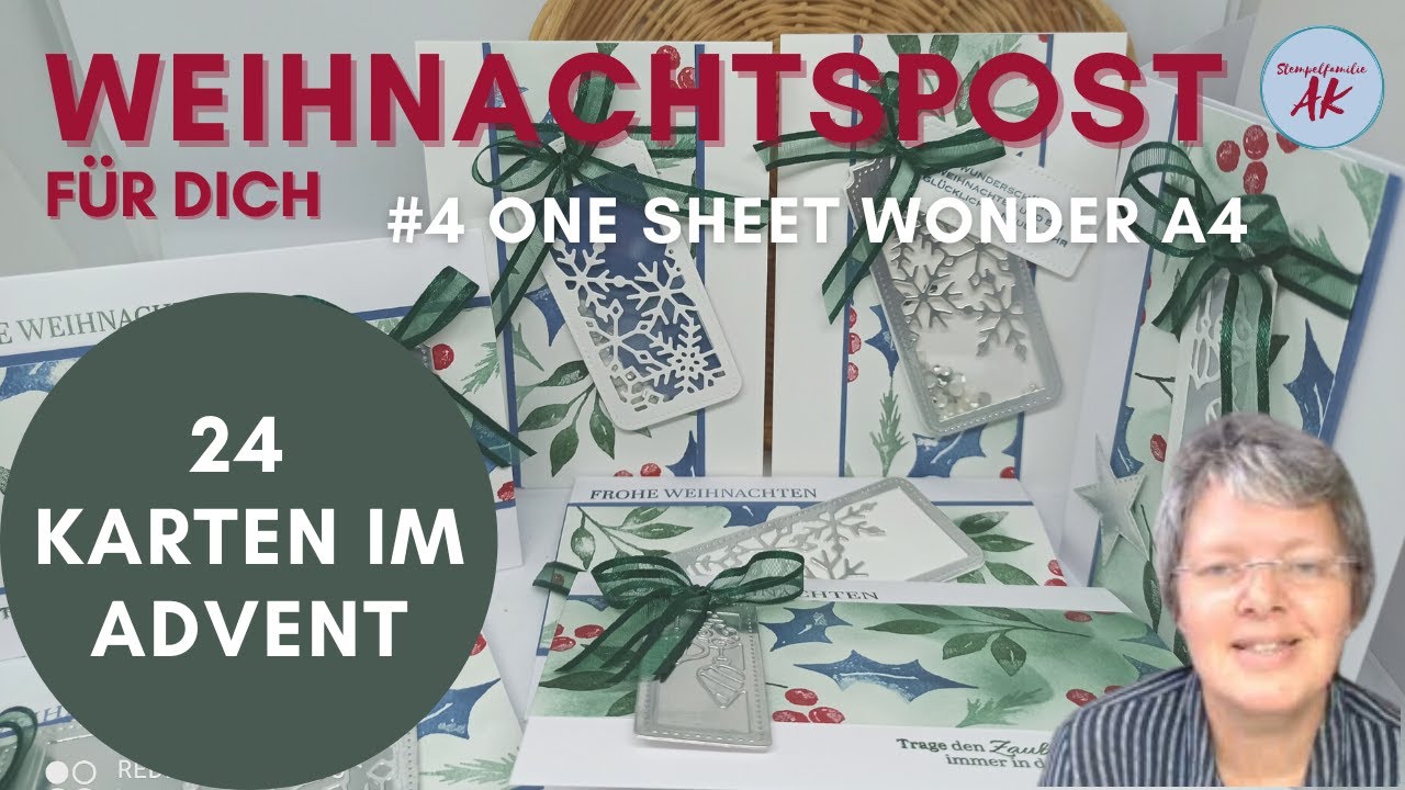 #4 One Sheet Wonder A4 - 1 Blatt 6 Karten - Weihnachtspost für dich - Anleitungen  Stampin' Up!
