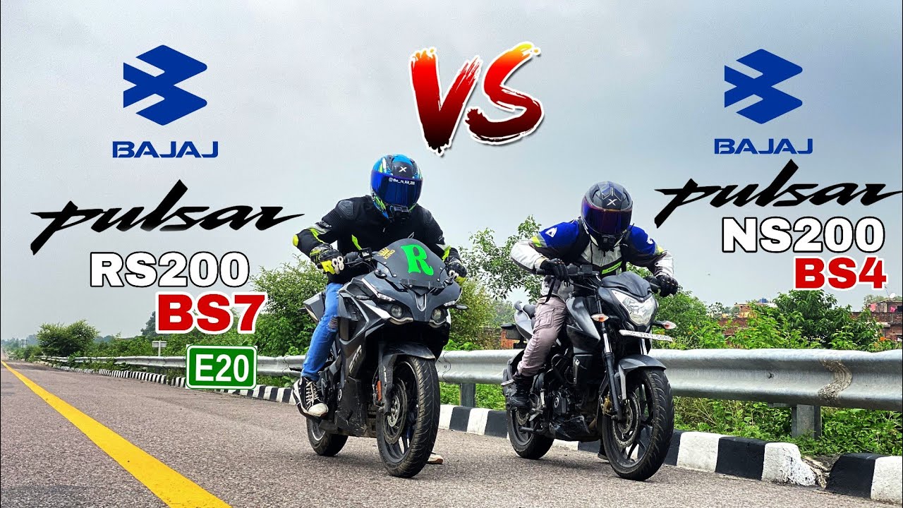 Bajaj pulsar rs 200 e20 bs7 vs Bajaj pulsar ns 200 bs4 | top end race 🔥| shocking result 😱