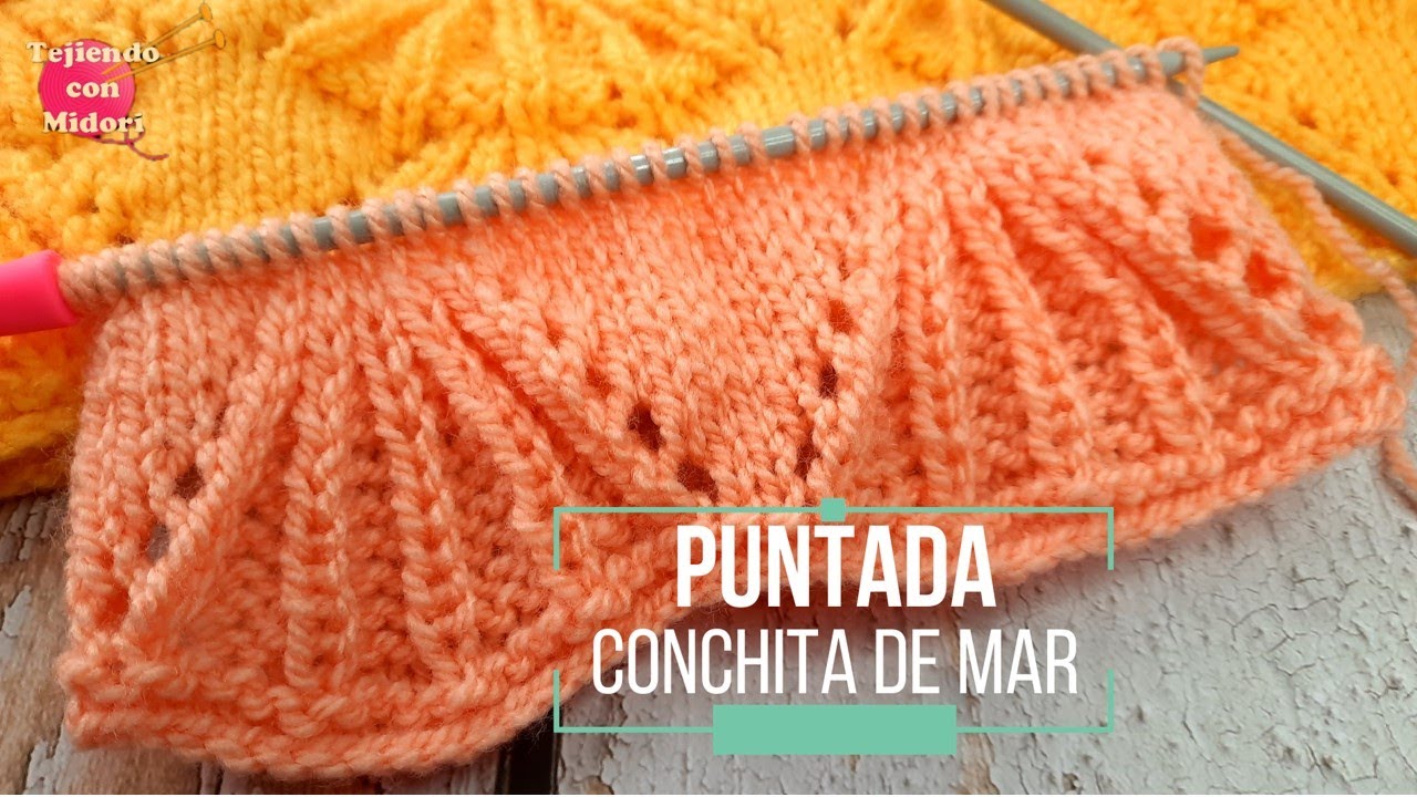 Fácil Puntada Conchita de Mar tejido a dos agujas