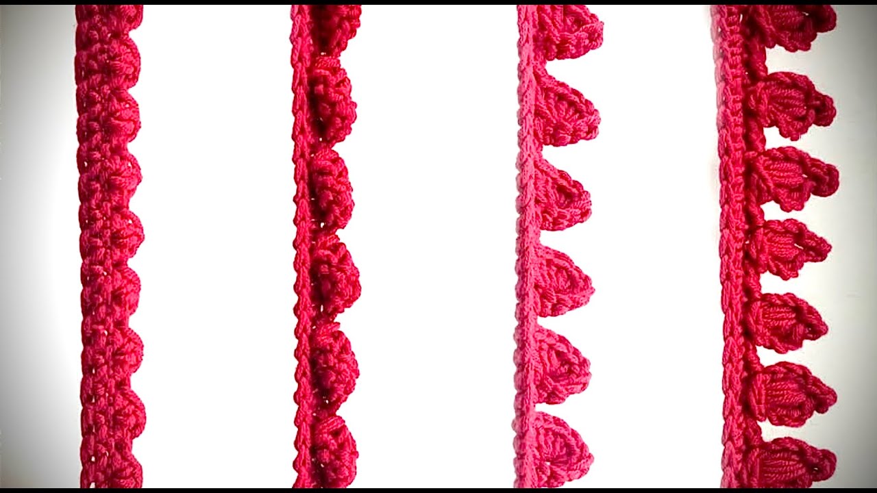 4 NEUE Borten / Abschlusskanten#häkeln #petraperle #häkelnmachtglücklich #crochet #borte