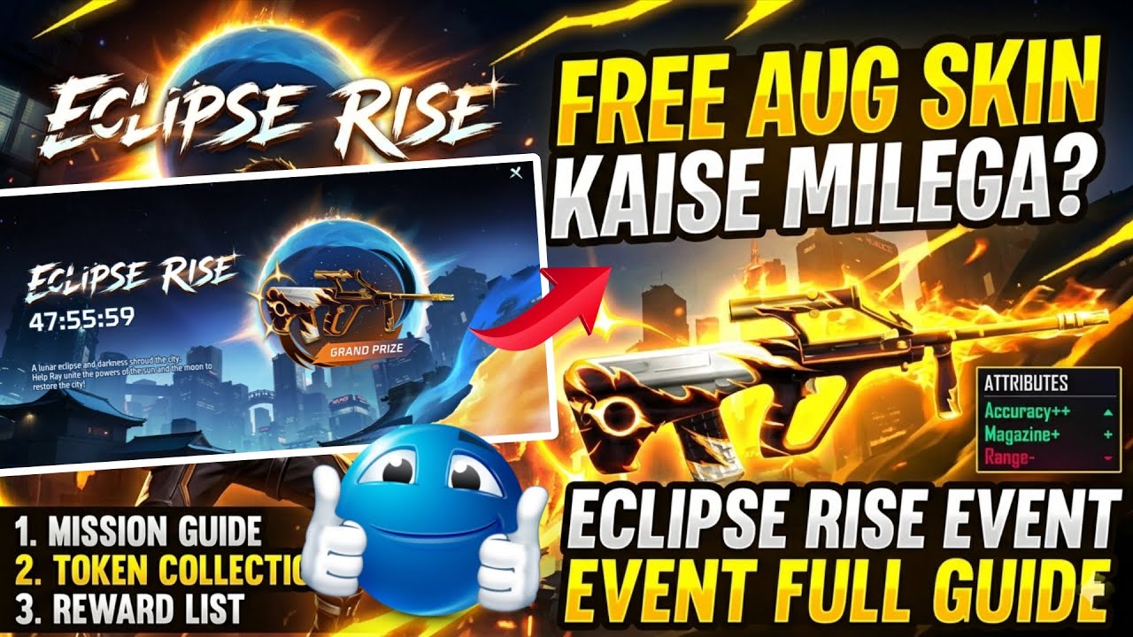 Free Fire Eclipse Rise Event Kaise Complete Kare | FF Eclipse Rise Event Kab Chalega | Free Aug Skin