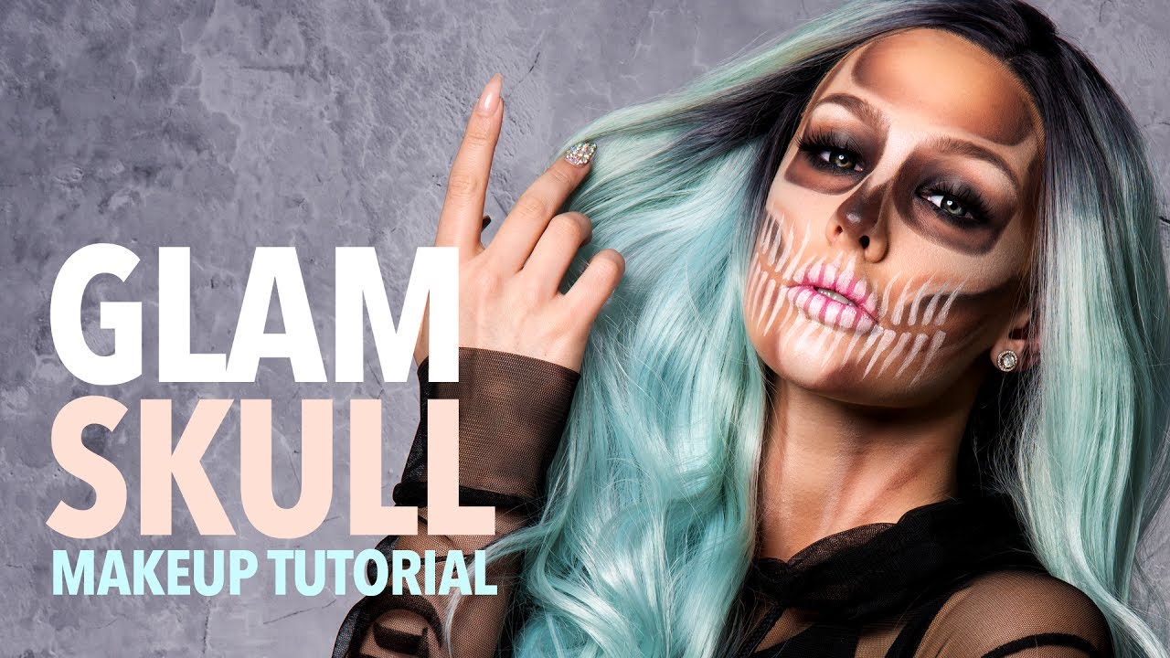 Glam skull halloween makeup tutorial