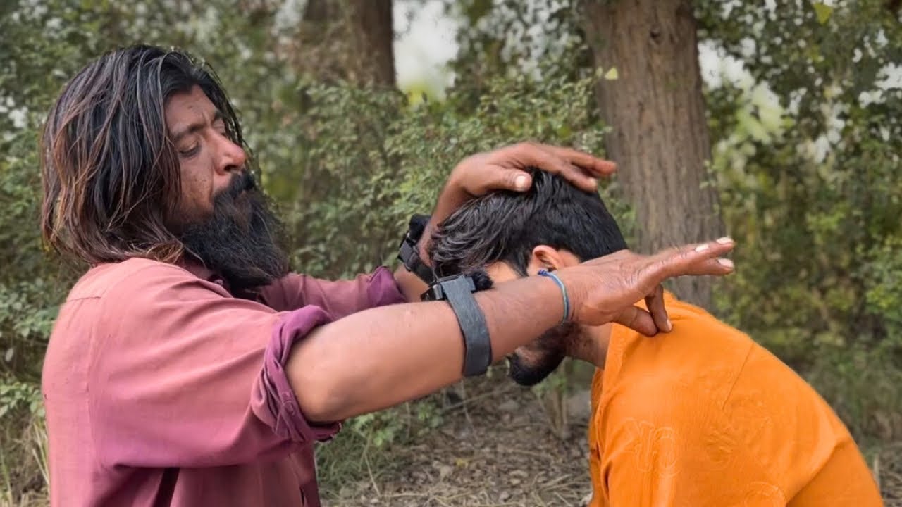 BENGALI BABA MOST SATISFIED HEAD & BACK MASSAGE WITH LOUD CRACKS | HEAD, BACK, NECK & EAR MASSAGE |