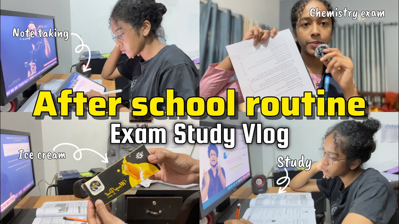 🤍After School Exam Study Vlog📚| 🧪Chemistry Exam📖 | Hrithwika Manoj