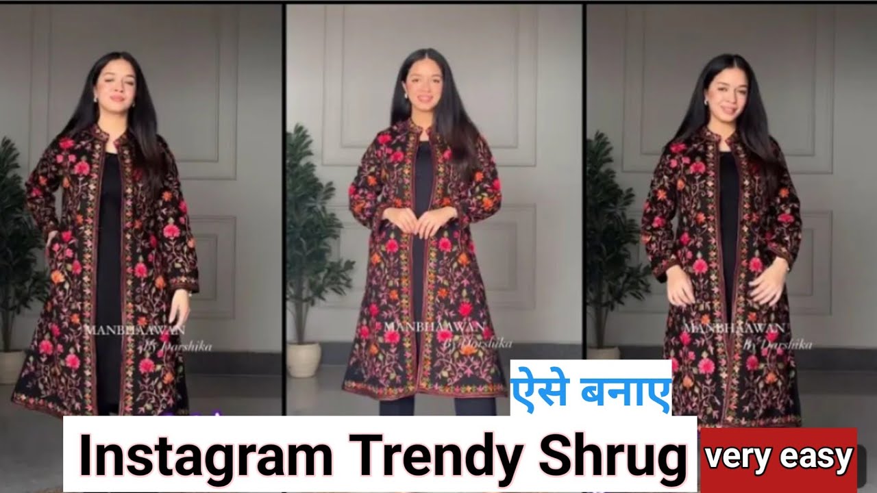 Trending Collar Shrug Cutting and Stitching/ kashmiri Shrug DressCutting and stitching/ kashmirisuit