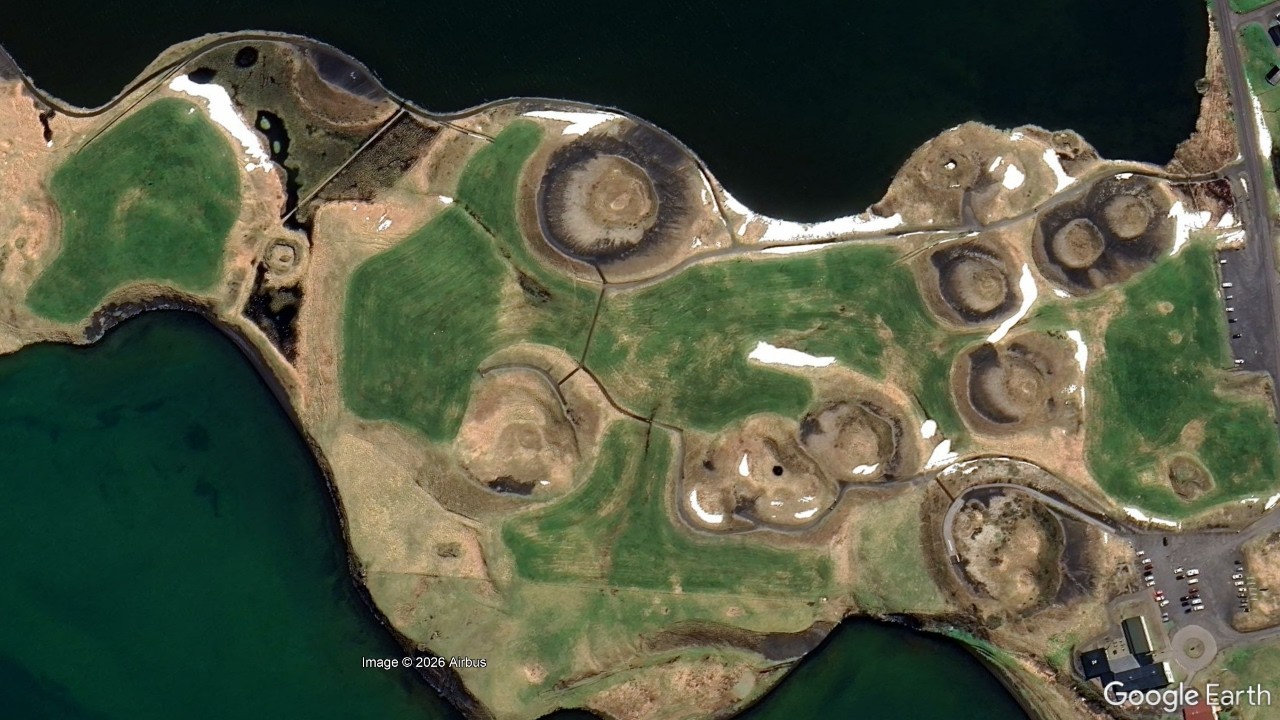 The Geologic Oddity in Iceland; The 1,400 Skútustaðir Craters