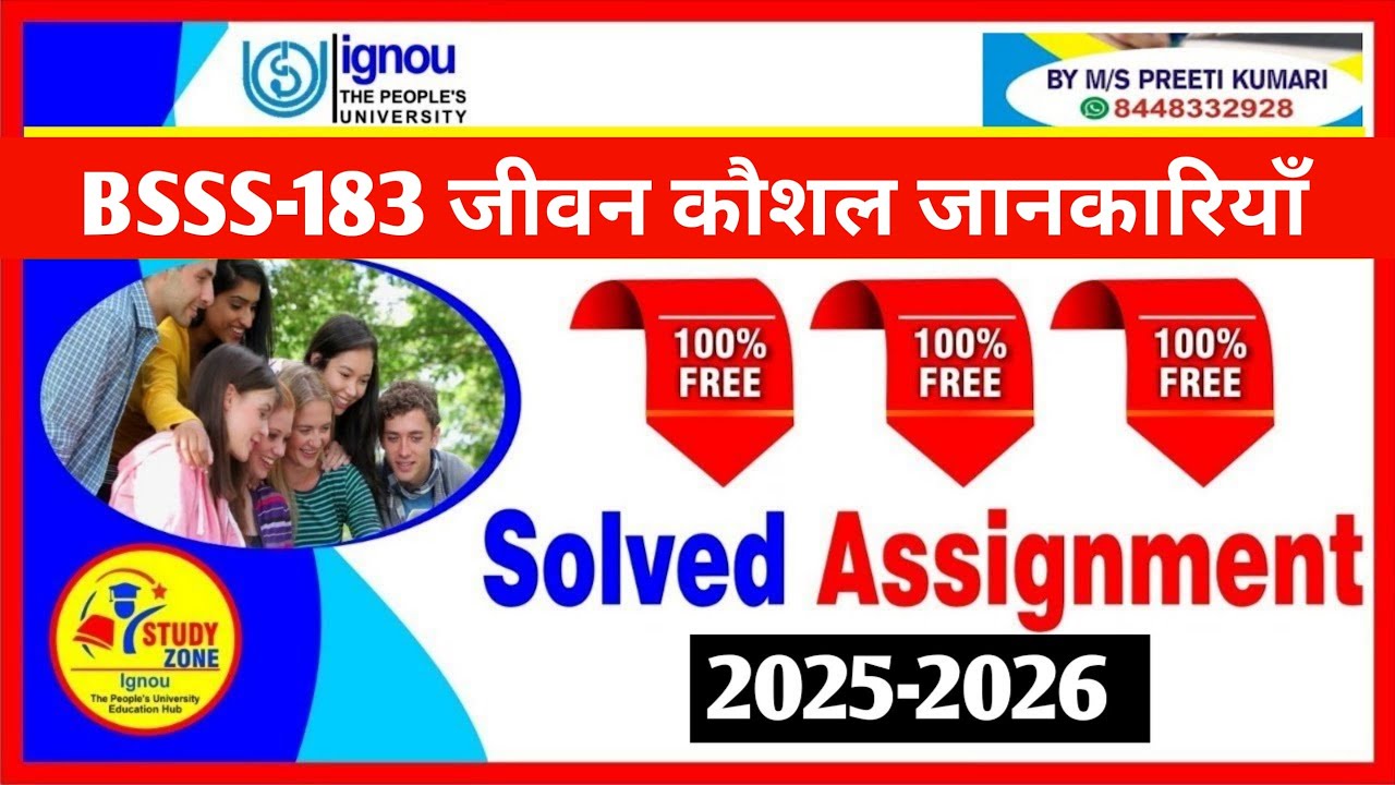 #ignou BSSS 183 Solved assignment 2025-26 !! bsss 183  solved assignment 2025-2026 By STUDY ZONE