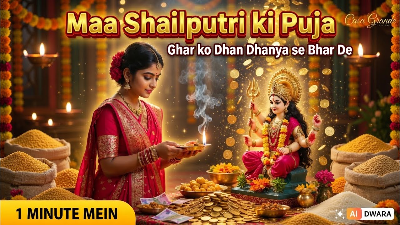 🌿 माँ शैलपुत्री की पूजा कैसे करें। प्रथम नवरात्रि #deen #youtubevideo #sanatandharm 