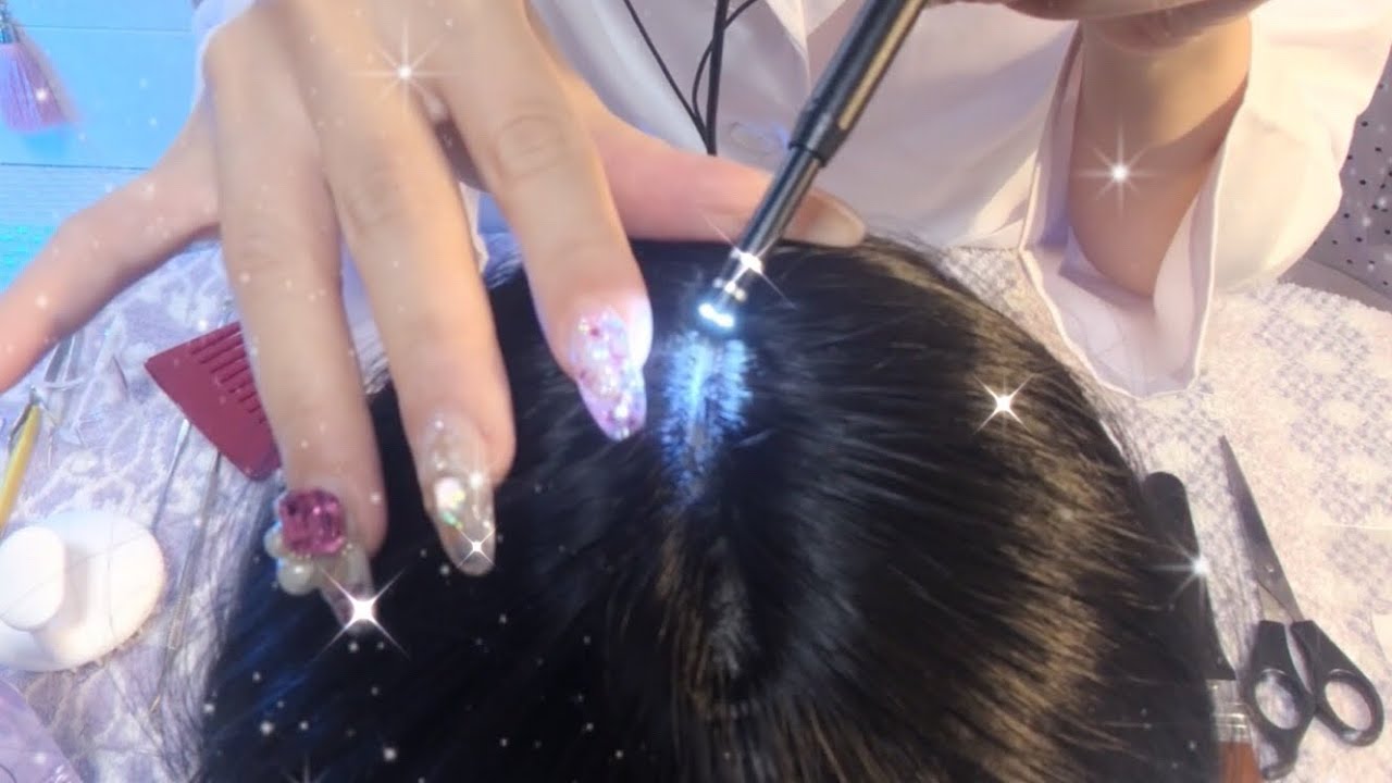 【ASMR】頭皮の検査、ケア、シャンプーロールプレイscalp check &shampoo role play