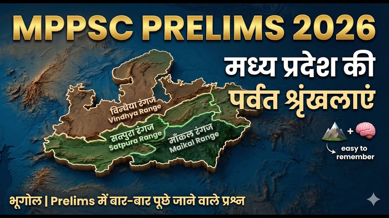 मध्य प्रदेश की पर्वत श्रृंखलाएं एवं भौगोलिक संरचना | MPPSC Prelims 2026 | MP Geography