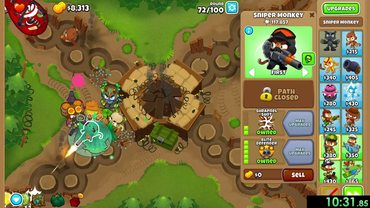 [BTD6] X Factor - Chimps Speedrun in 17:36